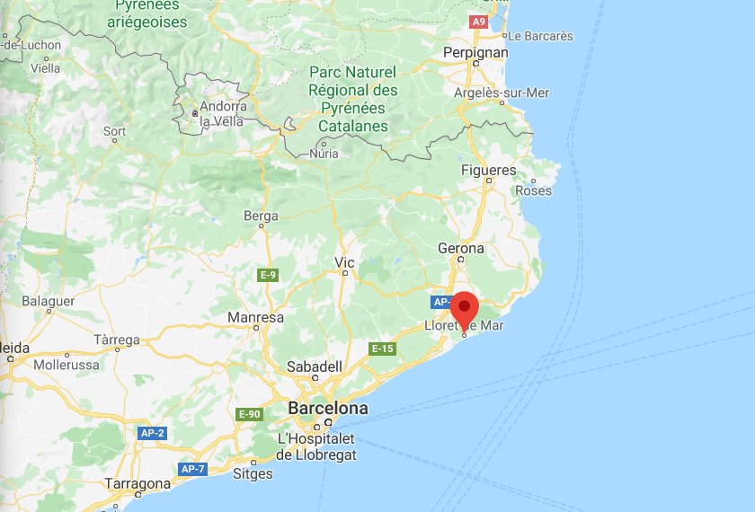 Waar ligt Lloret de Mar op de kaart 